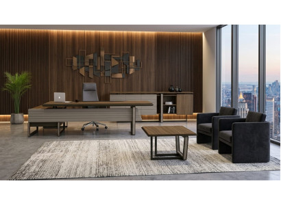 Schickes Büro Set Schreibtisch Konsole Couchtisch funktional