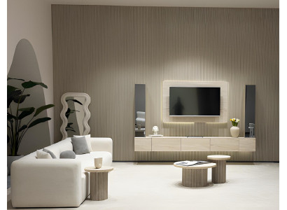 Couchtisch Set 2xCouchtisch Moderner Stil Beige Elegant Schlicht