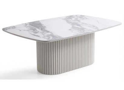 Couchtisch Modern Weiß Marmoroptik Design Luxus Wohnzimmertisch Edel