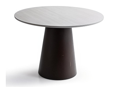 Couchtisch Modern Braun Weiß Rund Luxus Design Wohnzimmertisch Tisch