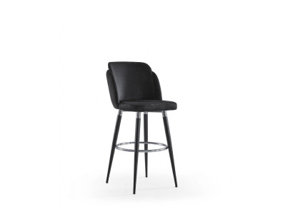 Barhocker Bequem Schwarz Lang Stilvoll Praktisch Weich Textil