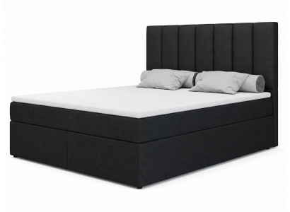 Luxuriöses schwarzes Boxspringbett 180 x 200 modernes Bett Schlafzimmermöbel