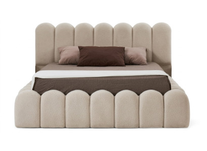 Bett Doppelbett Schlafzimmer Gepolstertes Kopfteil Textilien Holz