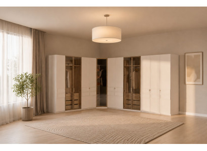 Design Kleiderschrank System Komplett Set Eckschrank Garderobe Beige