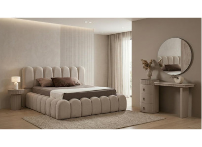 Schlafzimmer Set Kommode Bett Holz Textil Modern Schlafzimmer Neu