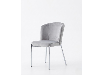 Stuhl Grau Bequem Weich Stoff Metall Modern Komfortabel Stilvoll