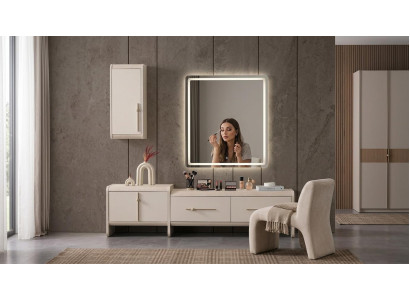 Wohnwand Schränke Einrichtung Wohnzimmer Stil modern beige bequem