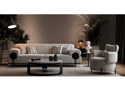 Moderne Wohnlandschaft Creme Stilvoll Hochwertig Lounge Design Neu