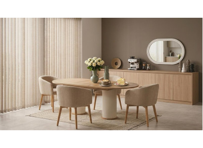 Tisch Spiegel Wohnzimmer Stil modern Farbe beige neu bequem praktisch