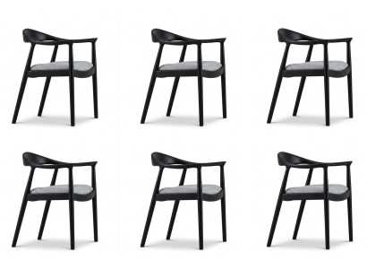 Esszimmerstühle Set Modern Schwarz Sitzgruppe Edel Exklusiv 6tlg