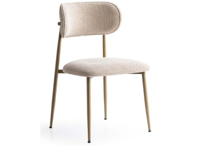 Stuhl Esszimmerstuhl Modern Beige Gepolstert Boucle Design Stil Kueche