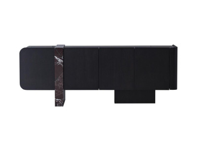 Sideboard Modern Design Schwarz Marmor Optik Luxus Anrichte Holz