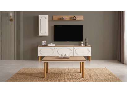 Sideboard Wohnwand Schrank Stil modern beige neu
