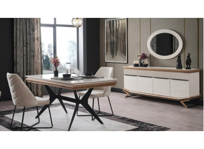 Tisch Konsole Spiegel Wohnzimmer Stil modern Farbe weiß neu rechteckig