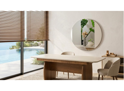 Tisch Spiegel Wohnzimmer Stil modern Farbe braun neu bequem rechteckig