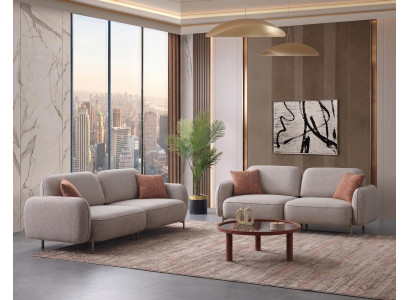 Stilvolles Sofa Duo Wohnzimmer modern grau