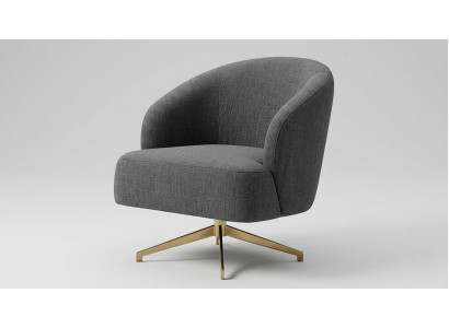 Sessel Textil Holz Modern Metall Wohnzimmer Einzelzimmer Grau Neu