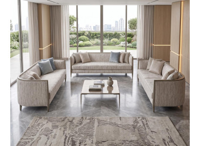 Premium Sofagarnitur modern hellbeige elegantes Design