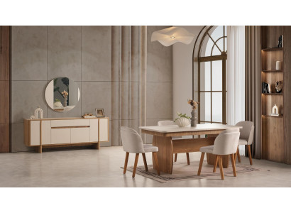 Tisch Konsole Spiegel Wohnzimmer Stil modern Farbe braun neu bequem