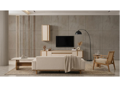 Wohnzimmer Regal Schrank  Wohnzimmer Stil modern beige braun
