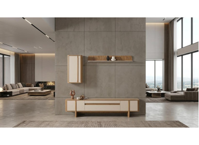 Wandregal Regal Wohnzimmer Stil modern Braun Beige