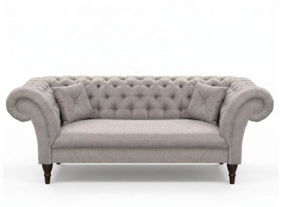 Graues 3-Sitzer-Chesterfield-Sofa klassischer Stil Sofas für das Wohnzimmer