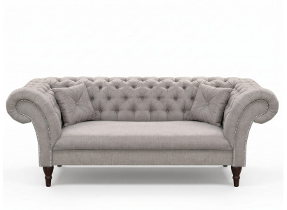 Graues 3-Sitzer-Chesterfield-Sofa klassischer Stil Sofas für das Wohnzimmer