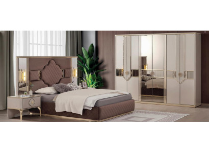 Schlafzimmer-Set 5tlg: Bett, 2 Nachttische, Schrank, Schminktisch