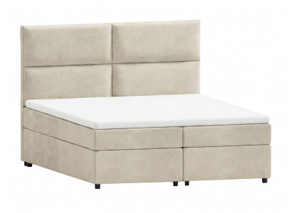 Stilvolles beiges Boxspringbett 140 x 200  Bett mit Stauraum und Matratze Betten