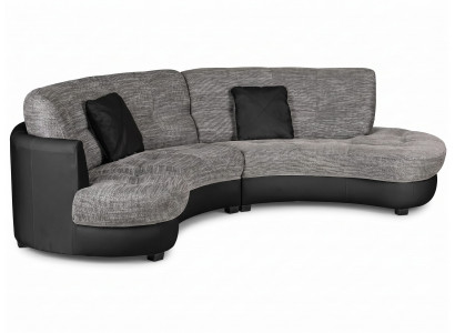 Schwarz-graues Ecksofa Halbrundes Stoffsofa Moderne Sofas Polstermöbel