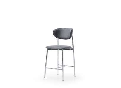 Barhocker Grau Bequem Weich Metall Modern Komfortabel Stilvoll