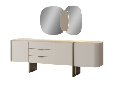 Esszimmer Sideboard mit Spiegel Buffet Schrank Anrichte Kommodenschrank