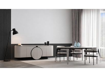 Luxus Esszimmer Set Grau Modern Elegant Tisch Stühle Konsole Möbel