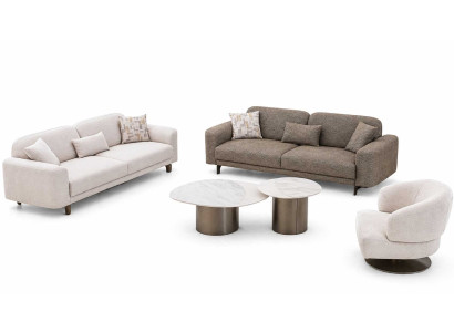 Sofagarnitur 3+3+1 Sitzer Couchtisch Elegante Beistelltisch Wohnzimmer Set