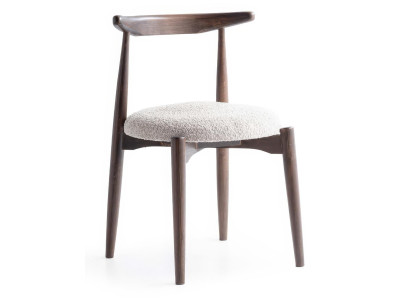 Esszimmerstuhl Modern Grau Braun Gepolstert Design Küchenstuhl Holz