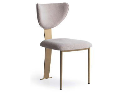 Stuhl Modern Gold Grau Gepolstert Design Esszimmerstuhl Küchenstuhl
