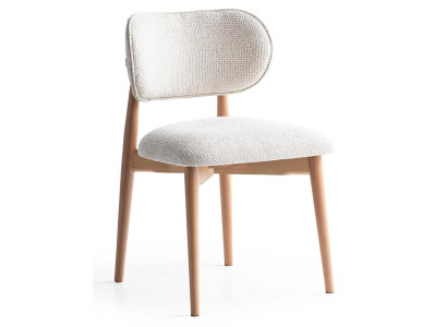 Stuhl Modern Beige Holz Gepolstert Design Esszimmerstuhl Küchenstuhl