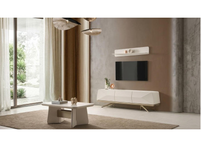 Tisch Unterblock Oberes Regal Wohnzimmer Stil modern Farbe weiß neu