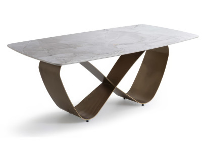 Esstisch Modern Weiß Gold Marmor Optik Luxus Design Esstisch Metall