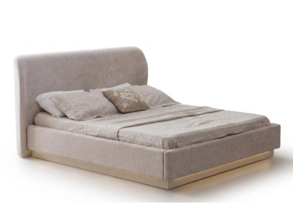 Modernes Gepolstertes Bett Beige Elegant Komfortabel Doppelbett Design