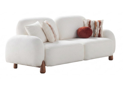 Stilvolles Wohnzimmer-Set Mit Zwei 3-Sitzer Sofas Farbe Weiß Moderner Stil
