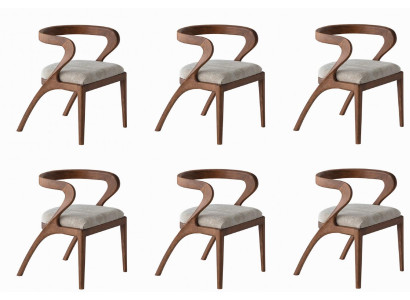 Stuhl Set Modern Braun 6tlg Set Elegante Esszimmer Stühle Holz