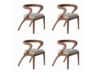 Stuhl Set Modern Braun 4tlg Set Elegante Esszimmer Stühle Holz