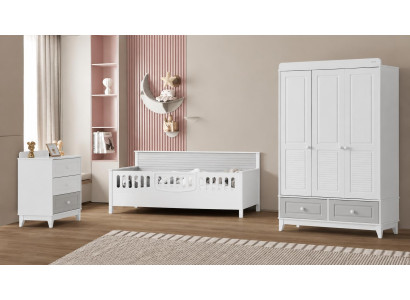 Modernes Kinderzimmer Set mit Kinderbett Kommode und Kleiderschrank
