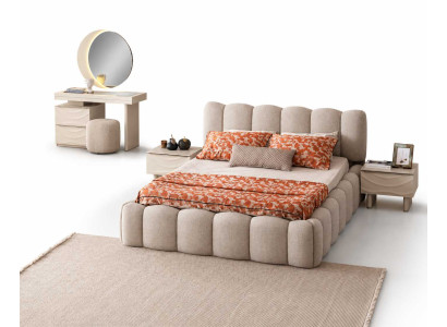 Schlafzimmer Set Bett+Nachttische Moderner Schminktisch Komplettes
