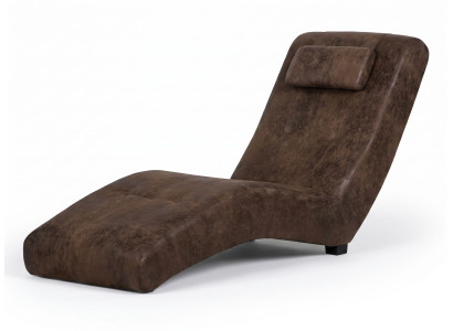 Brauner Chaiselongue Leder Weicher Liegestuhl Möbel für Terrasse Wohnzimmer