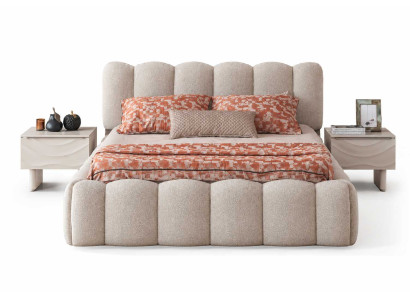 Schlafzimmer Bett+Nachttische Komplettes Moderner Design Luxusmöbel
