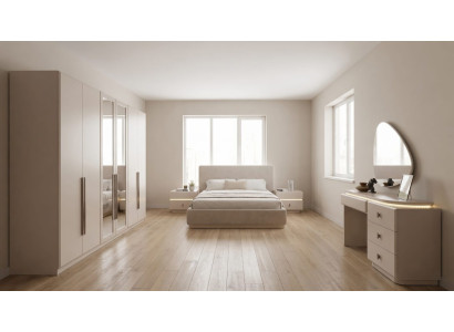 Luxus Schlafzimmer Set Elegante Beige 6-türiger Schrank Design Möbel