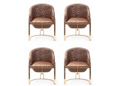 Stuhl goldfarben Wohnzimmer neu modern mehrfarbig neu Textil