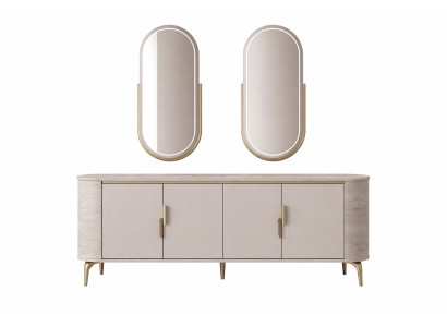 Modernes Sideboard mit Spiegel im eleganten Design fürs Wohnzimmer